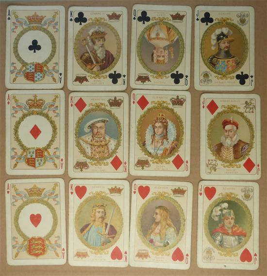 A c.1900 Goodalls Historic Playing Cards. Complete in original box damaged, missing ends.